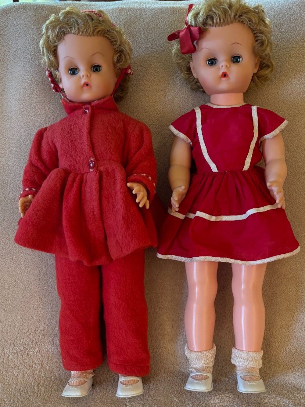 VINTAGE ALLIED EASTERN A-E Pair of 19" Dolls